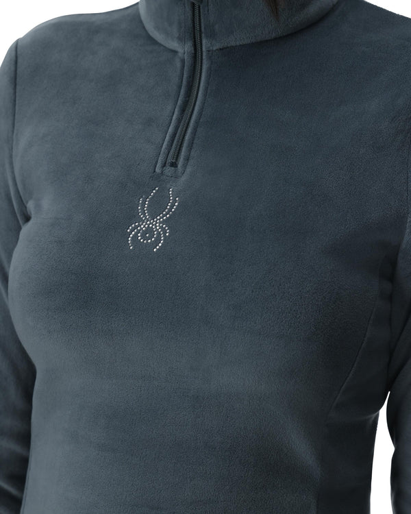 Spyder Womens Shimmer Bug Half Zip T-Neck - Slate Blue