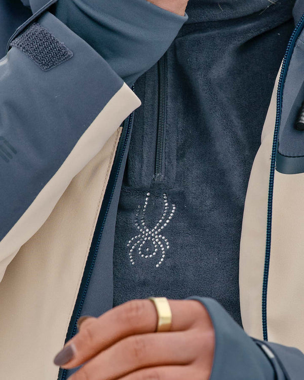 Spyder Womens Shimmer Bug Half Zip T-Neck - Slate Blue