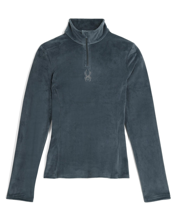 spyder Womens Shimmer Bug Half Zip T-Neck - Slate Blue