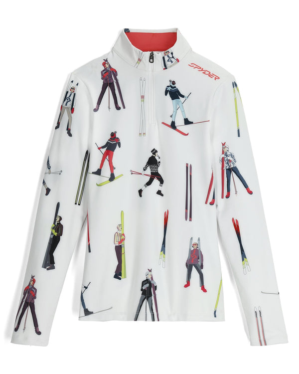 spyder Womens Vivid Half Zip T-Neck - Vintage Vibes White