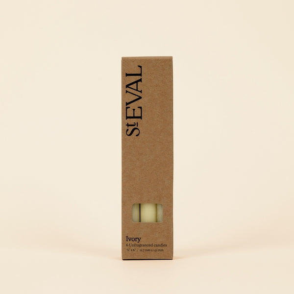st. eval candle company Ivory ½" x 6"