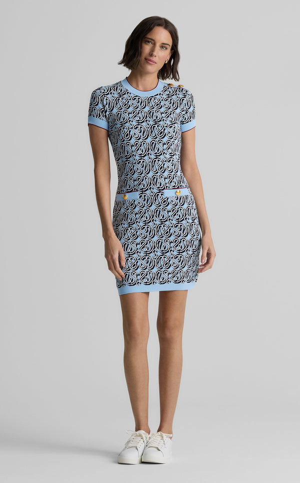 st. john Bekah Dress in St. John x Malbon Logo Knit CEGT