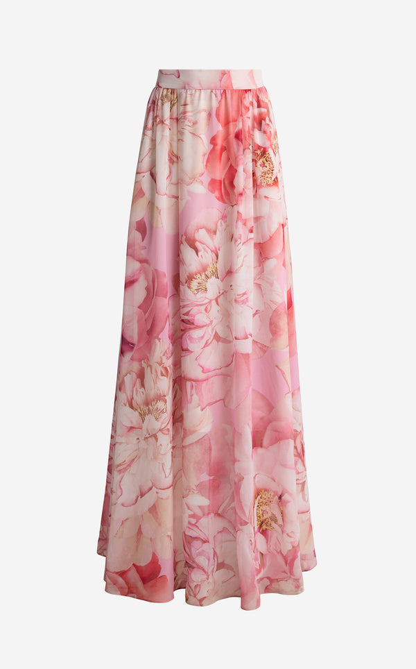 St. John Bethany Skirt In Le Jardin Print Georgette SFPM