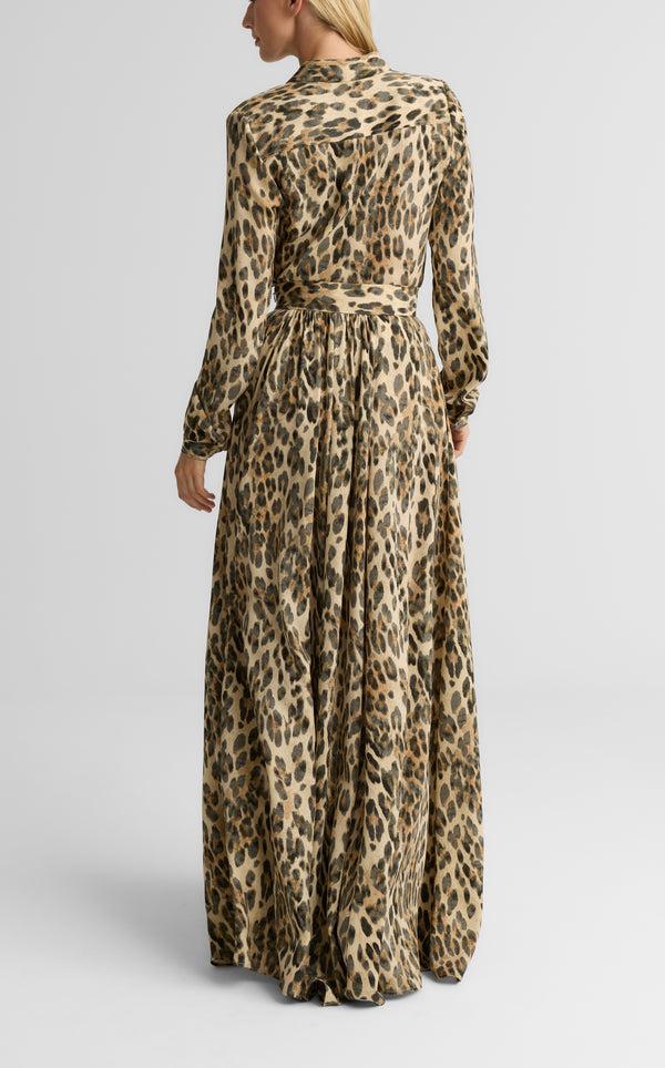 St. John Bethany Skirt In Leopard Print Georgette BRLT