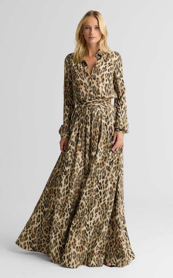st. john Bethany Skirt In Leopard Print Georgette BRLT