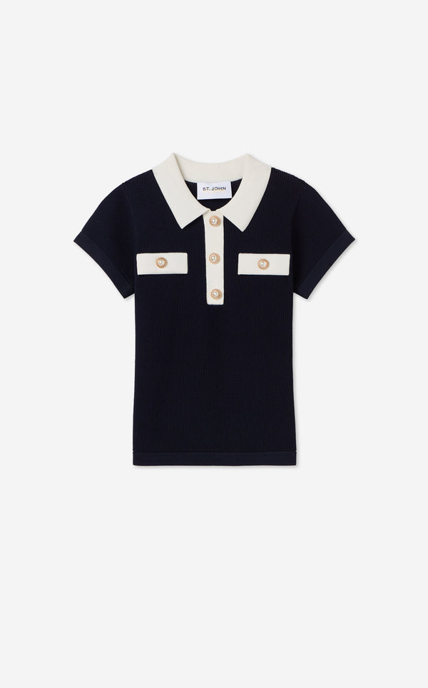 St. John Camryn Sweater In St. John X Malbon Contrast Knit MTWH