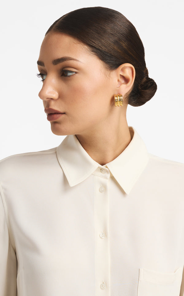 St. John Christina Caruso Baby Triple Hoop Earring GD00