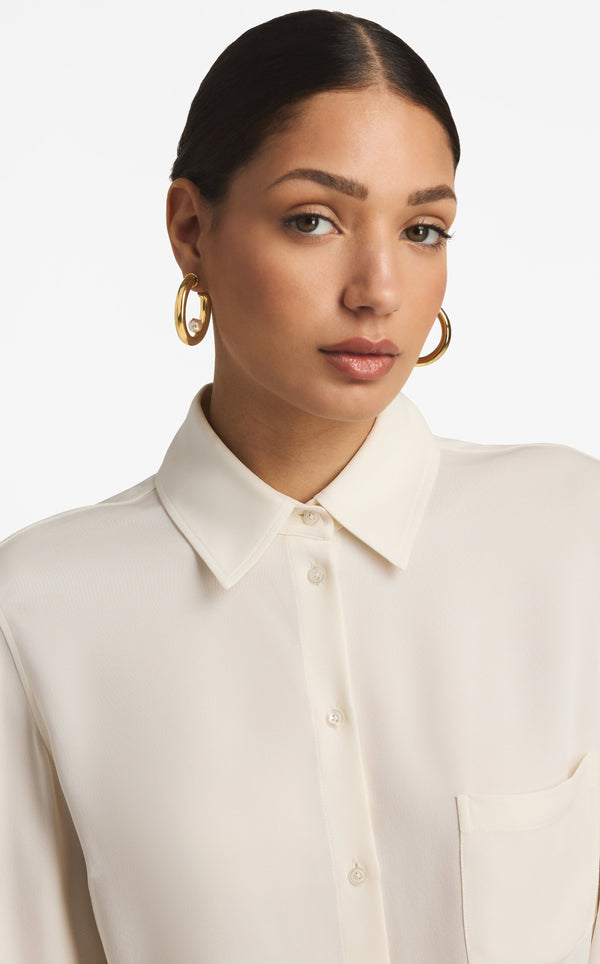 St. John Christina Caruso Hoop Earring With Pearl GD00