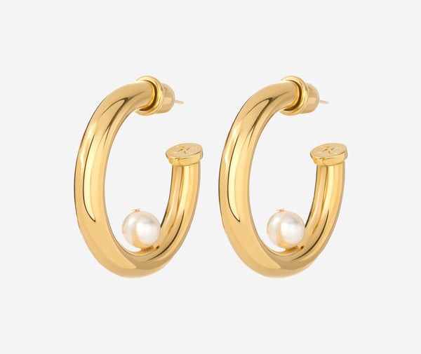 St. John Christina Caruso Hoop Earring With Pearl GD00