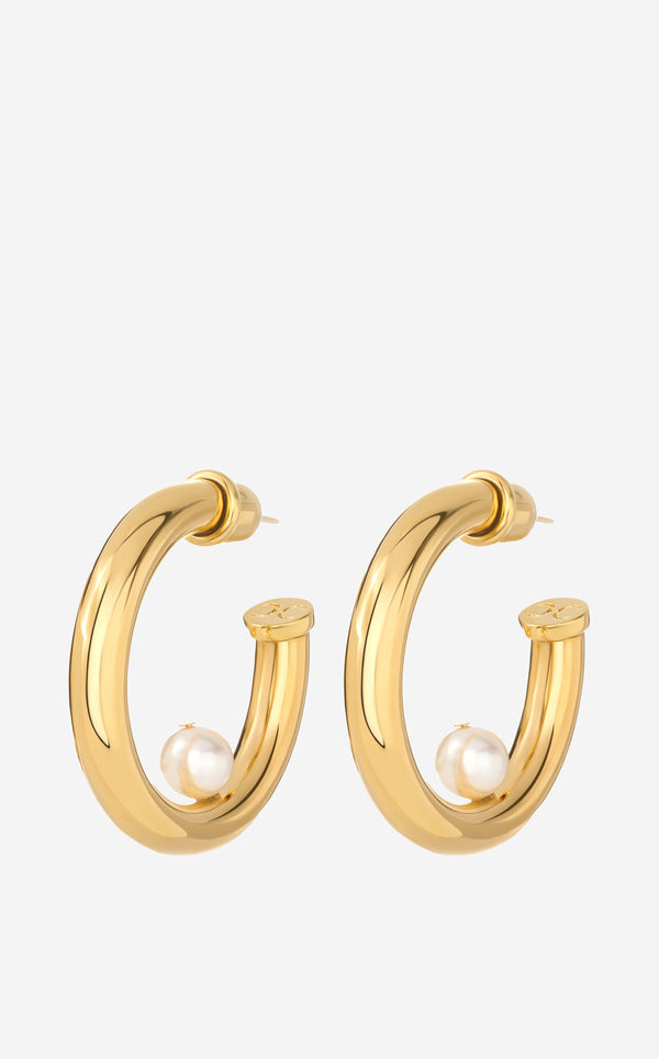 st. john Christina Caruso Hoop Earring with Pearl GD00