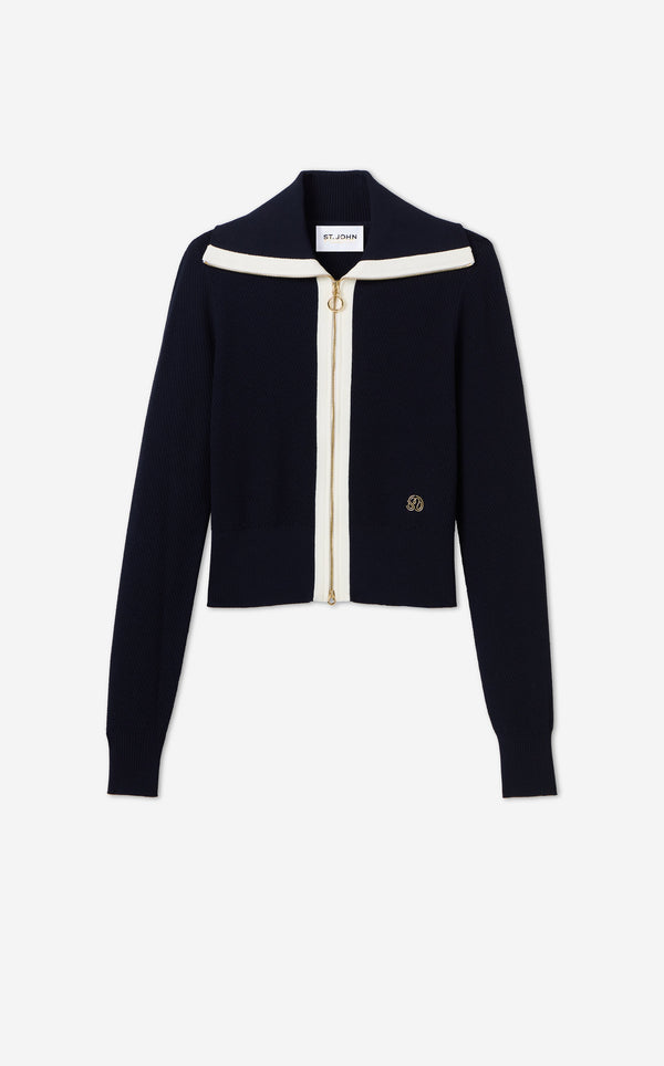St. John Danielle Jacket In St. John X Malbon Diagonal Stretch Knit MTWH