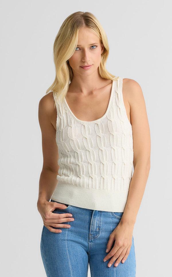 st. john Diana Shell In Merino Blend Cable Knit EC00