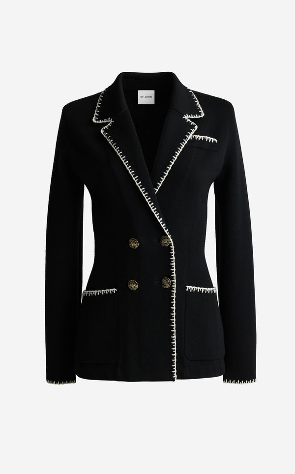 St. John Donna Jacket In Signature Doubleface Knit BKAL