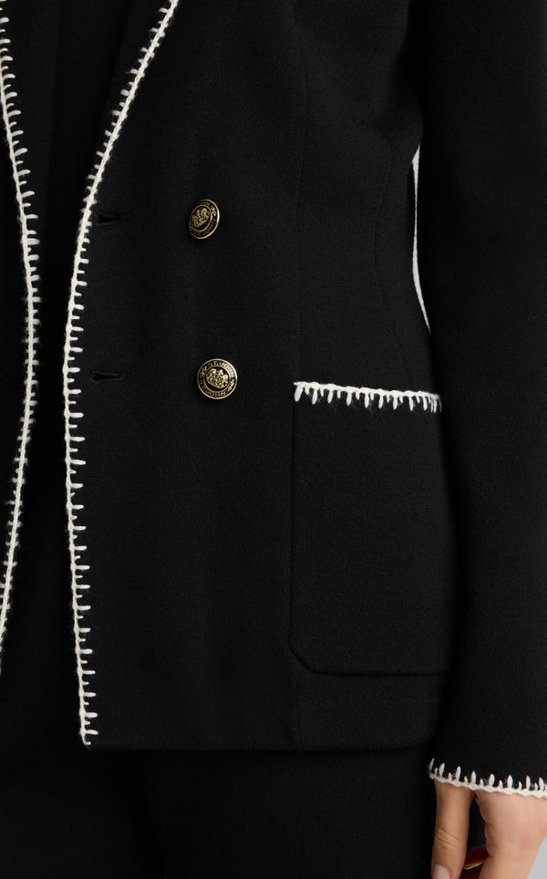 St. John Donna Jacket In Signature Doubleface Knit BKAL