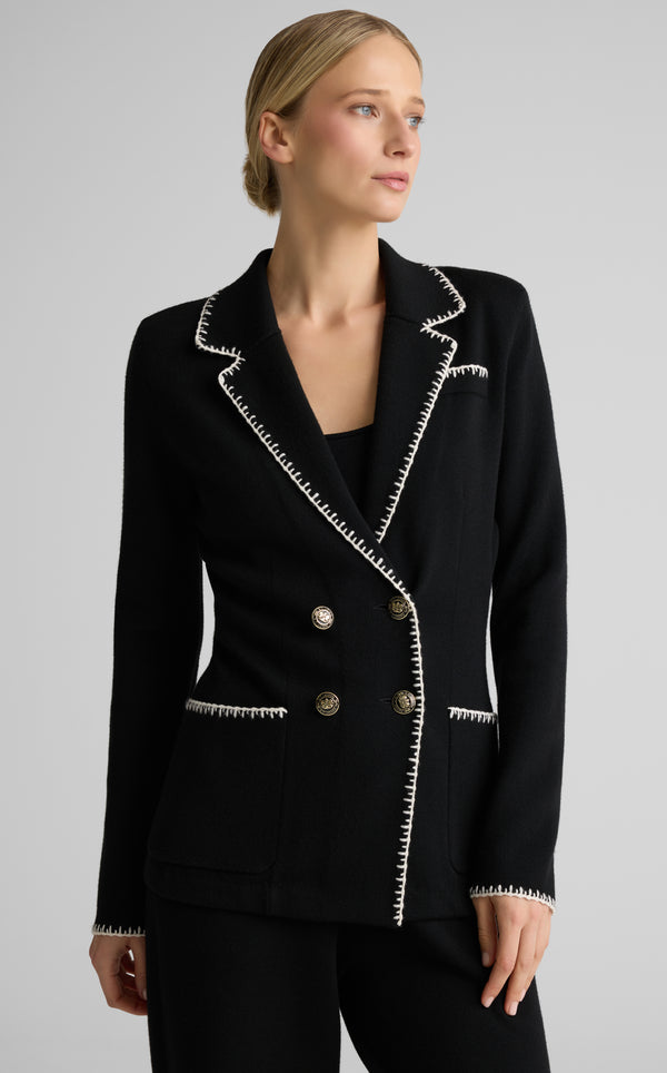 st. john Donna Jacket In Signature Doubleface Knit BKAL