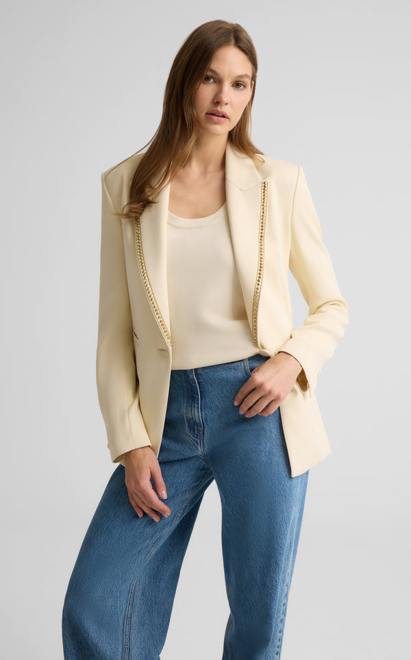 St. John Elvie Jacket In Stretch Italian Viscose Blend BTTR