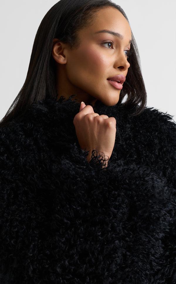 St. John Genevieve Jacket In Mongolian Faux Fur BK00