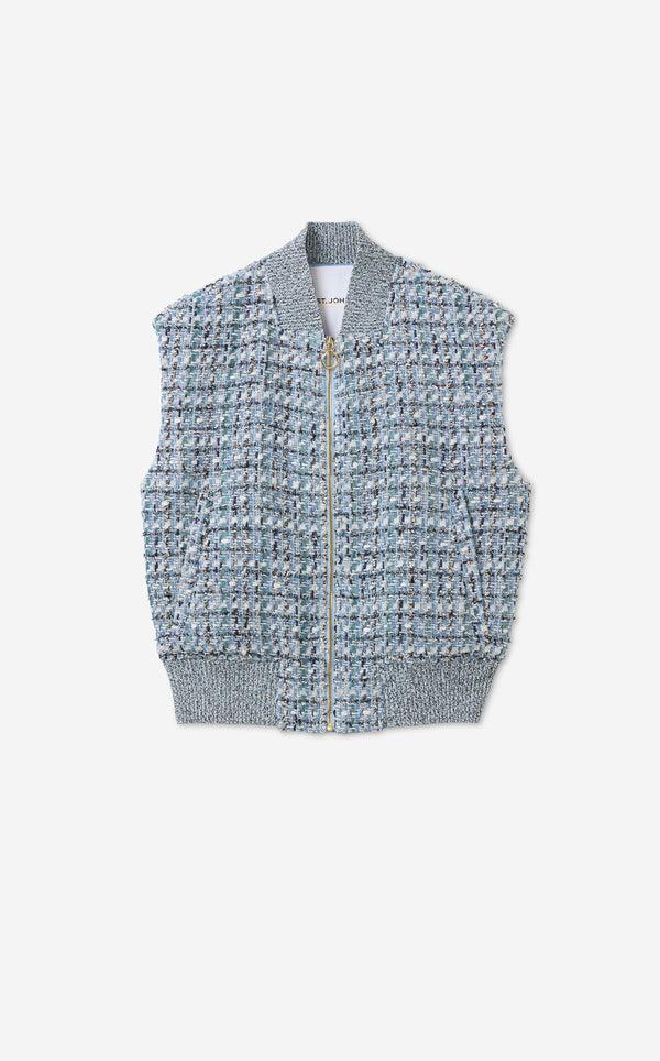 St. John Gigi Vest In St. John X Malbon Signature Tweed CEWT