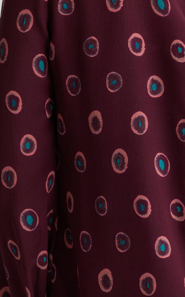 St. John Hannah Bow Blouse In Abstract Ink Print BODP