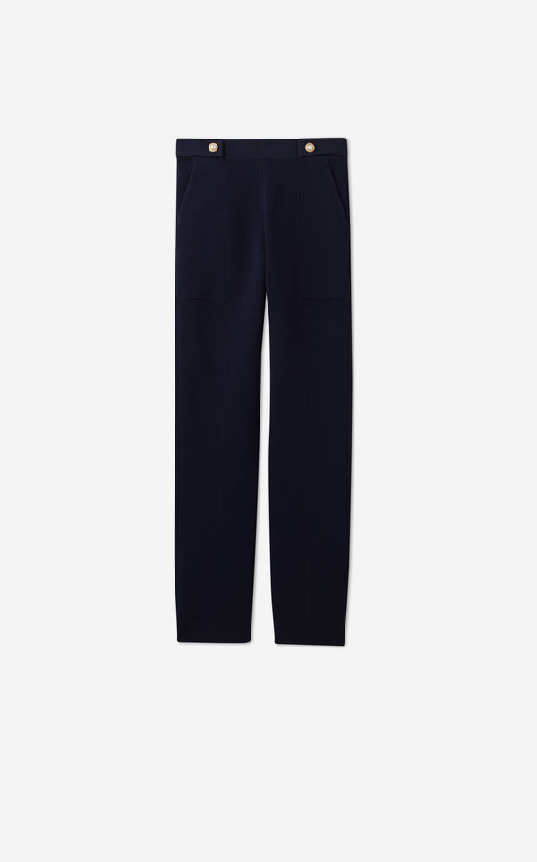 St. John Jane Pant In St. John X Malbon Pique Knit MIDN