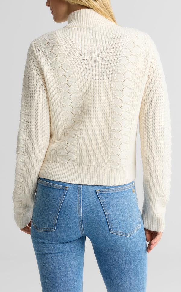 St. John Lorianne Jacket In Merino Blend Quilted Cable EC00