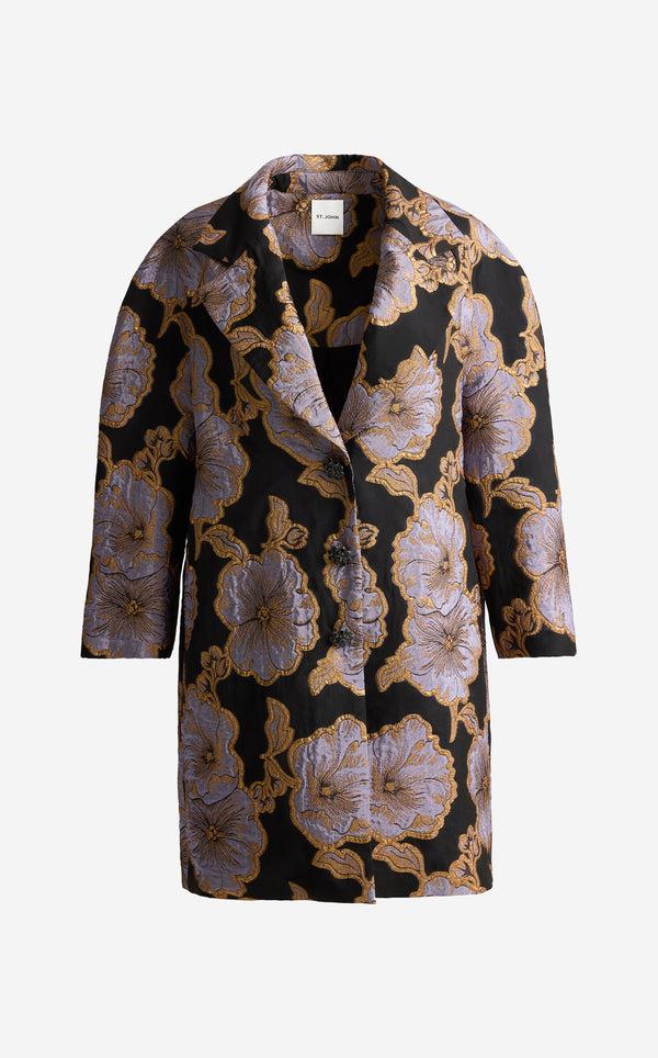 St. John Maxine Jacket In Poppy Floral Jacquard BLHM