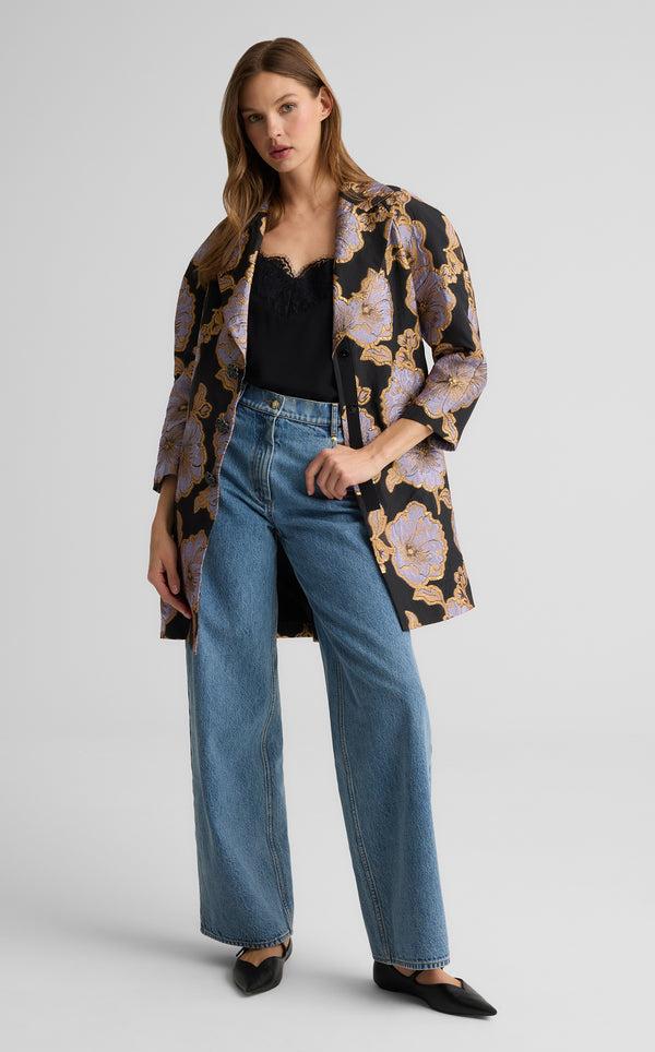 st. john Maxine Jacket in Poppy Floral Jacquard BLHM