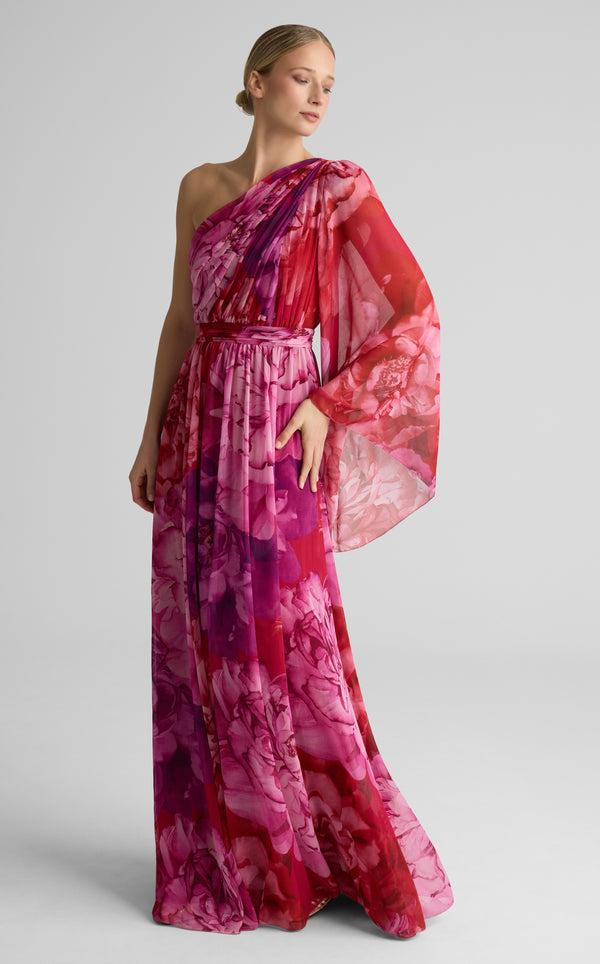 st. john Paloma Gown In Le Jardin Print Georgette CPPM