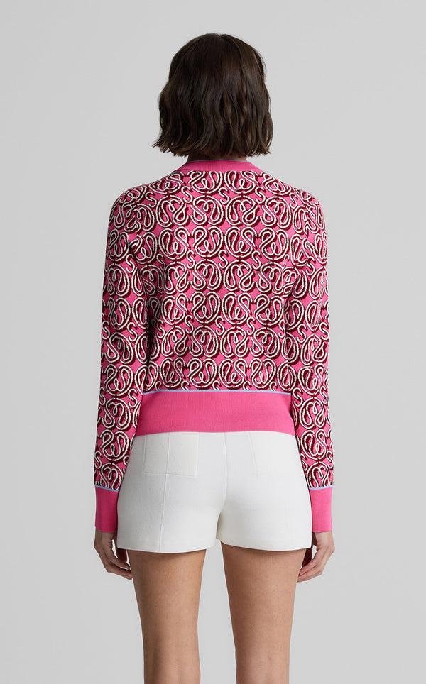 St. John Rosie Sweater In St. John X Malbon Logo Knit CARC