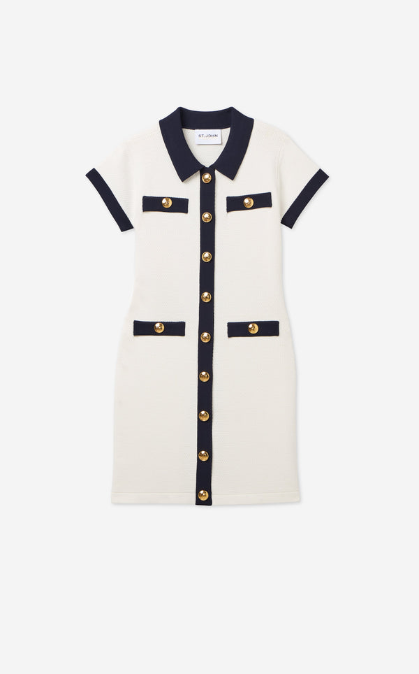 St. John Roxy Dress In St. John X Malbon Contrast Knit WHMD