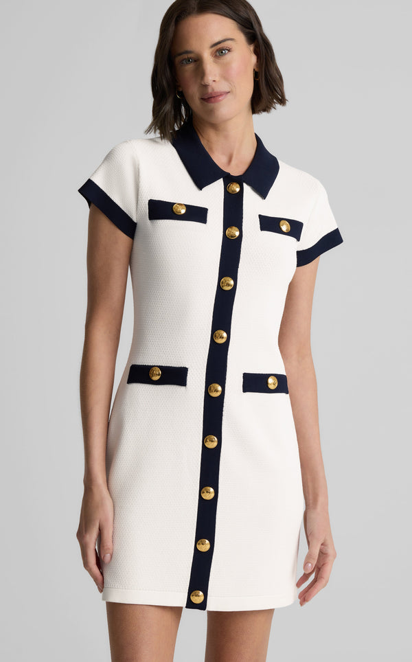 St. John Roxy Dress In St. John X Malbon Contrast Knit WHMD