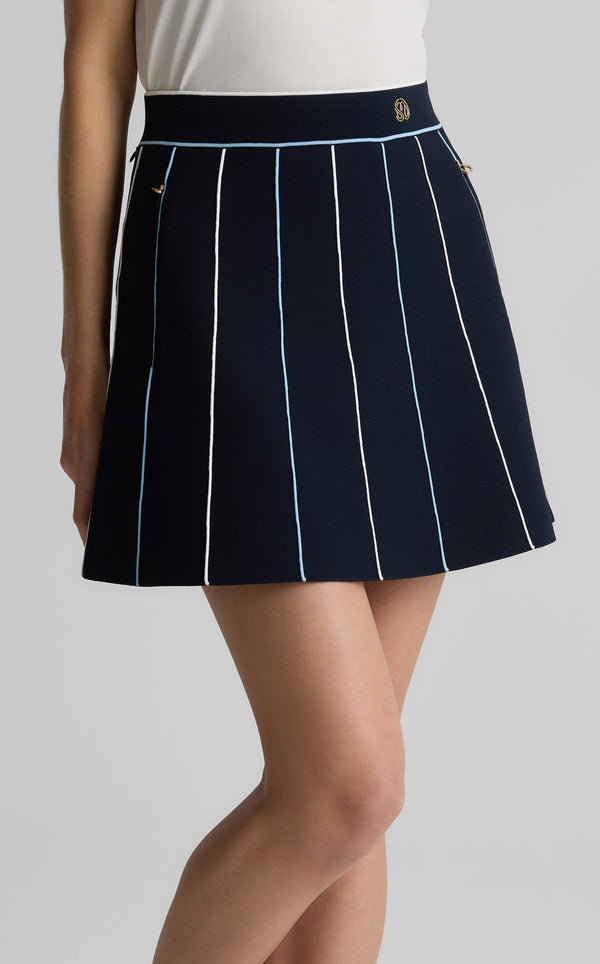 St. John Serena Skirt In St. John X Malbon Santa Roma Knit MDMU