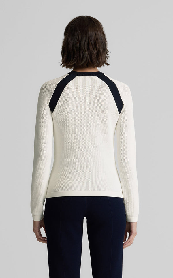 St. John Sheryl Sweater In St. John X Malbon Contrast Knit WHMD