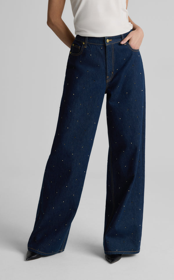 St. John Aaliyah Rhinestone Embellished Denim INWS