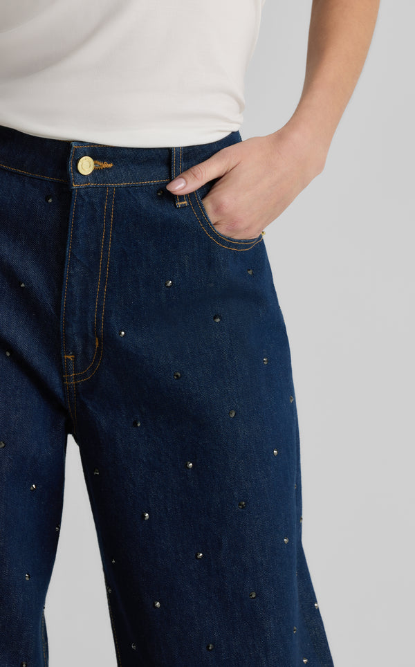 St. John Aaliyah Rhinestone Embellished Denim INWS