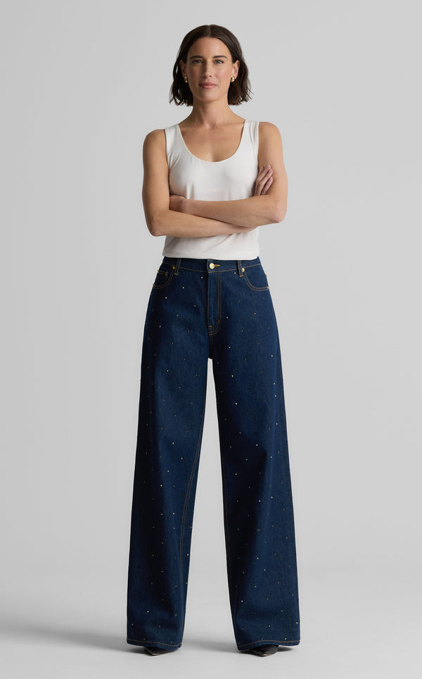 st. john Aaliyah Rhinestone Embellished Denim INWS