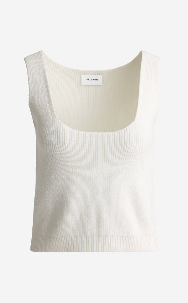 St. John Abigail Top In Redondo Rib Knit BW00