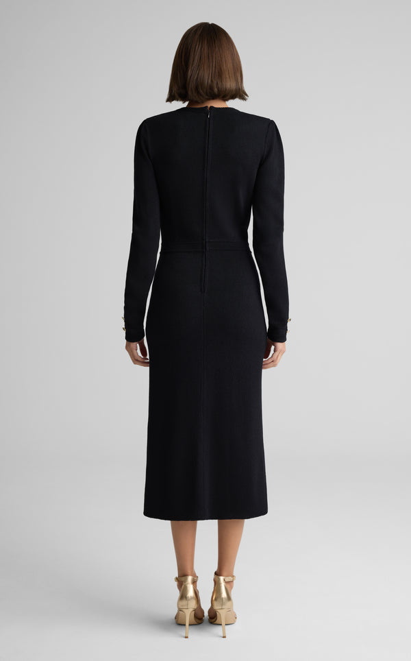 St. John Adrienne Dress In Legacy Crepe Knit BK00