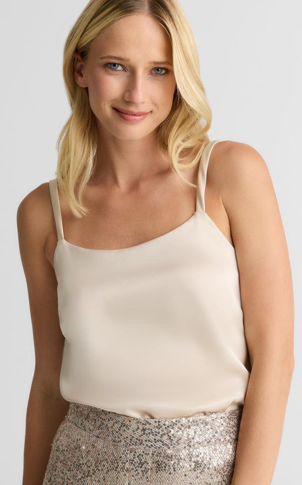 St. John Alice Cami In Liquid Satin LATT
