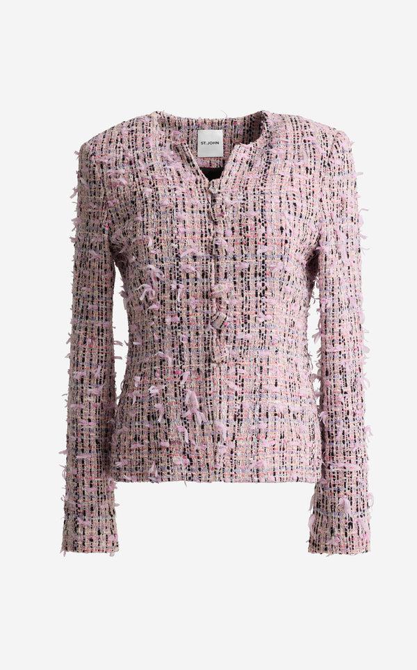 St. John Anastasia Jacket In Ivy Tweed RSQM