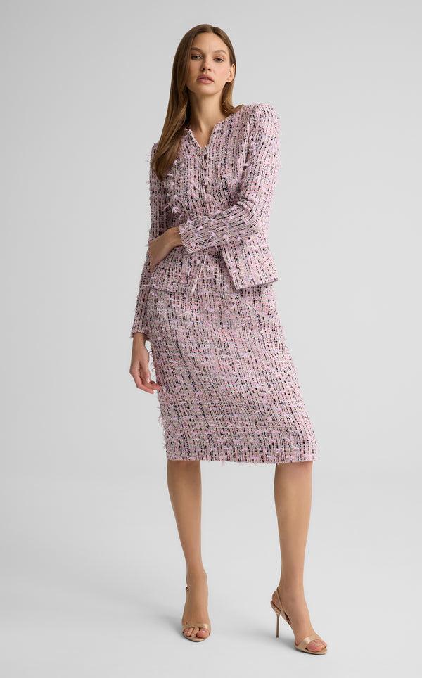 St. John Anastasia Jacket In Ivy Tweed RSQM