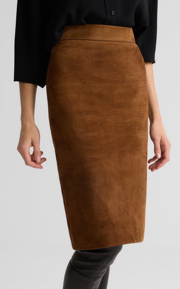 St. John Andi Skirt In Suede TOFF