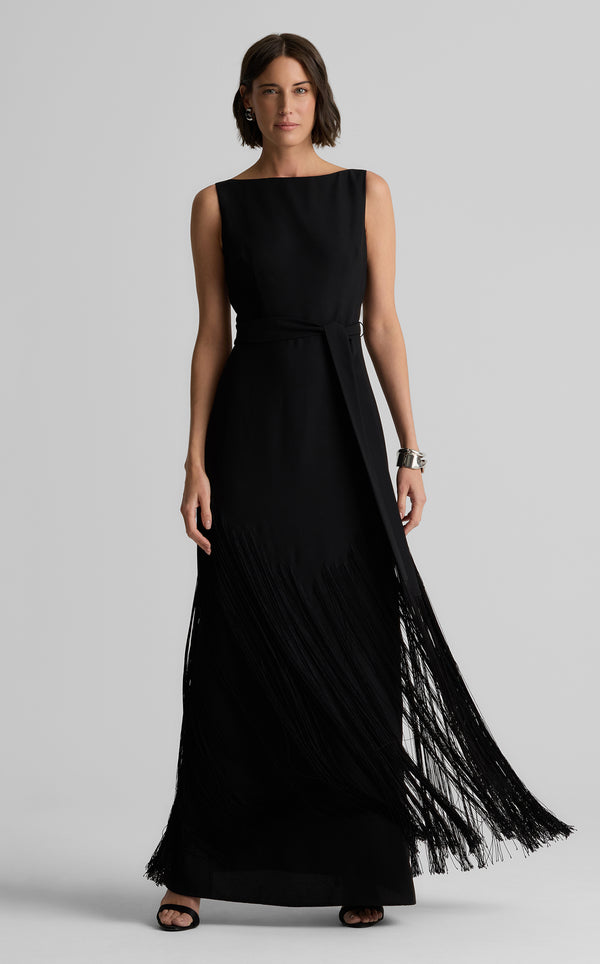 st. john Audrey Gown in Satin Back Crepe BK00