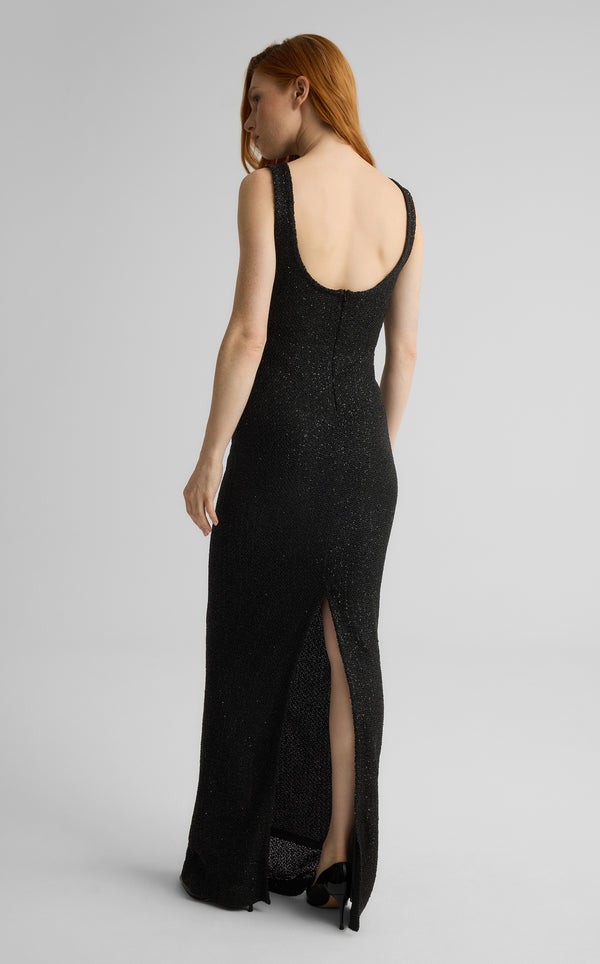 St. John Aura Gown In Stretch Sequin Knit BK00