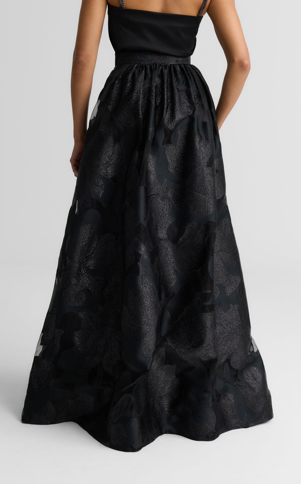 St. John Bethany Skirt In Floral Organza BK00