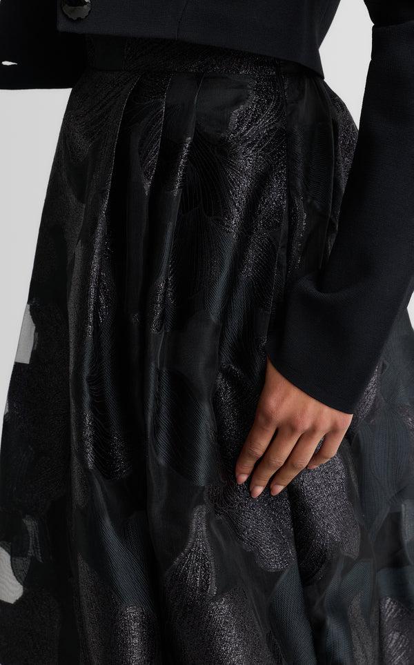 St. John Bethany Skirt In Floral Organza BK00