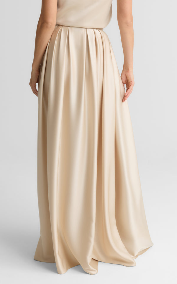 St. John Bethany Skirt In Liquid Satin LATT