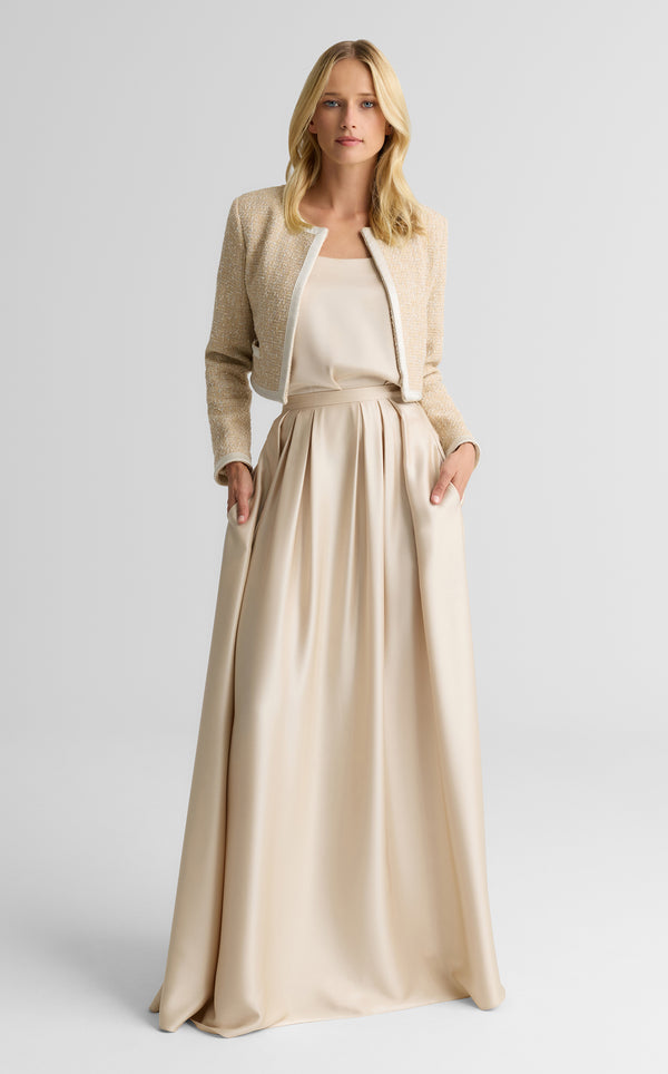 st. john Bethany Skirt In Liquid Satin LATT