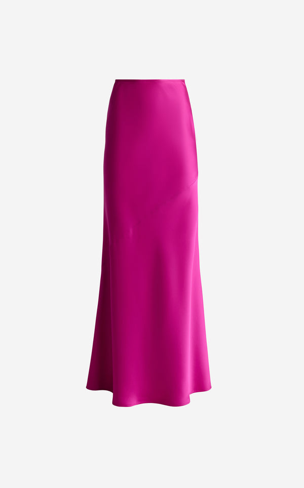 St. John Beverly Skirt In Liquid Satin HTPK
