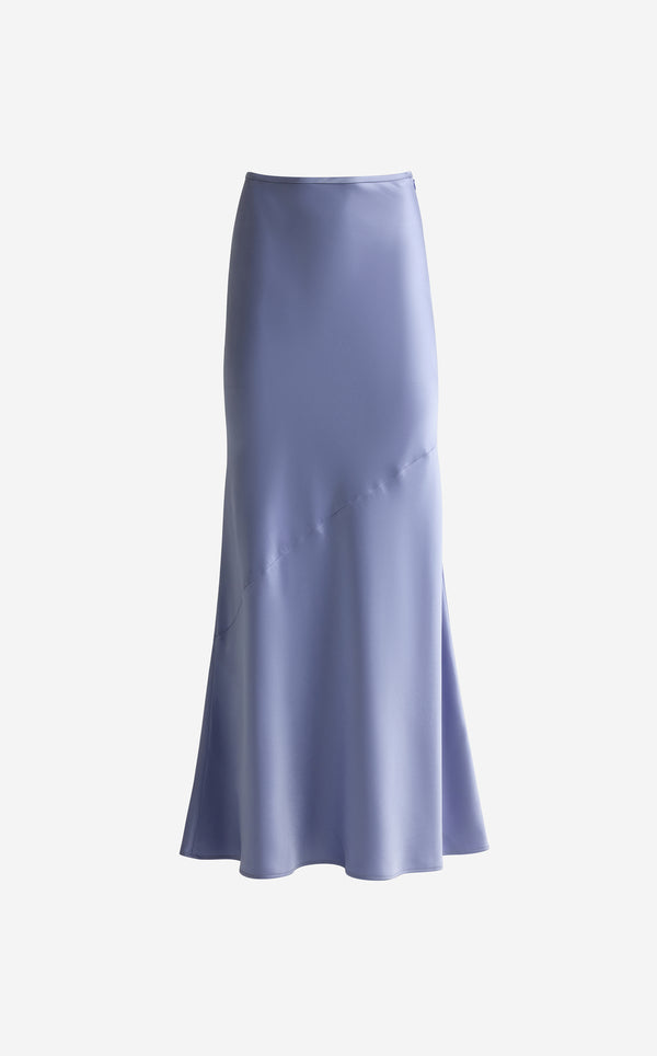 St. John Beverly Skirt In Liquid Satin IRIS